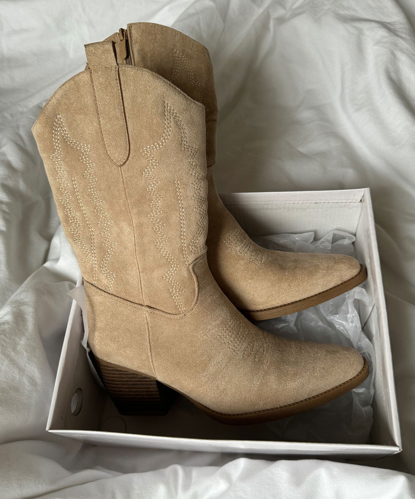 Cowboy Stiefel Selenay Beige Midi  Ladypolitan ♡   