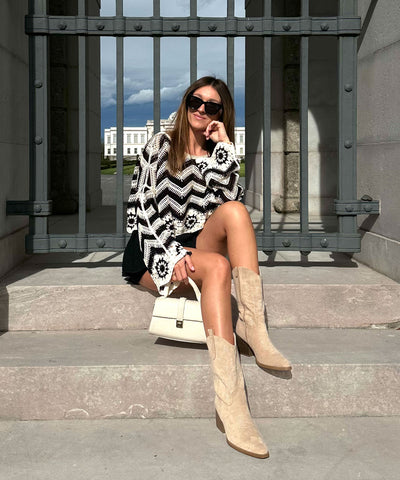 Cowboy Stiefel Selenay Beige Midi  Ladypolitan ♡   