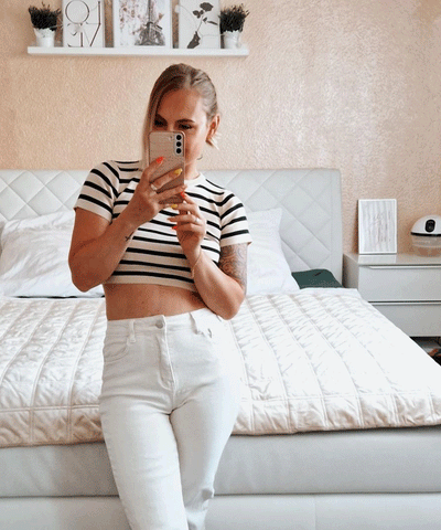 Crop T-Shirt Maite Beige  Ladypolitan ♡   