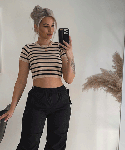 Crop T-Shirt Maite Beige  Ladypolitan ♡   