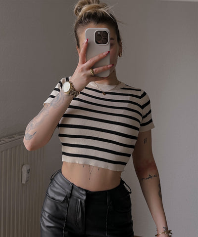 Crop T-Shirt Maite Beige  Ladypolitan ♡   
