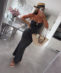 Maxi Kleid Punkte Jona Schwarz