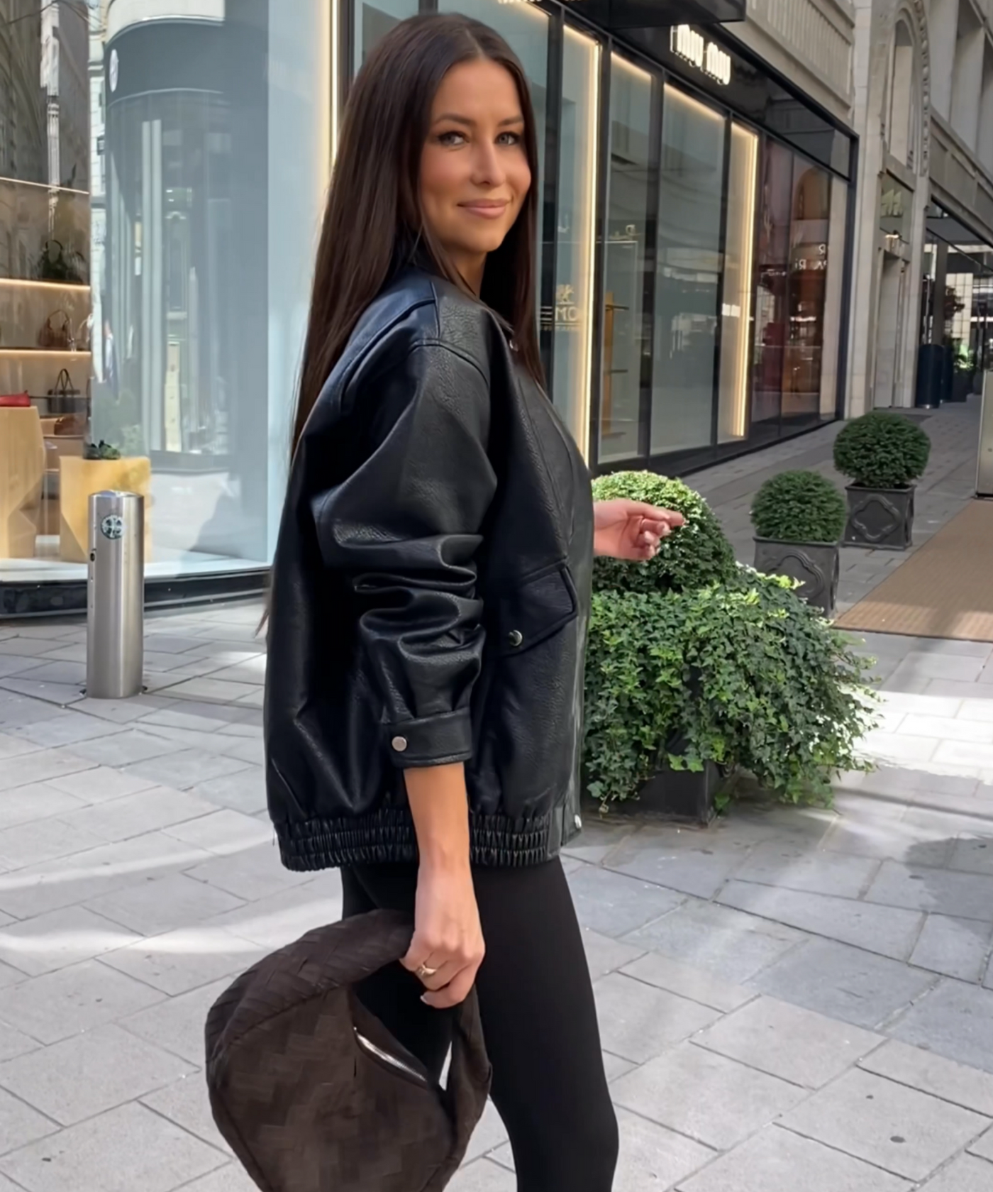 Oversize Lederjacke Hana Schwarz Ladypolitan ♡