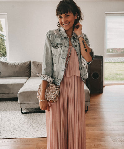 Eleganter Plissee Einteiler Rosa  Ladypolitan - Fashion Onlineshop für Damen   