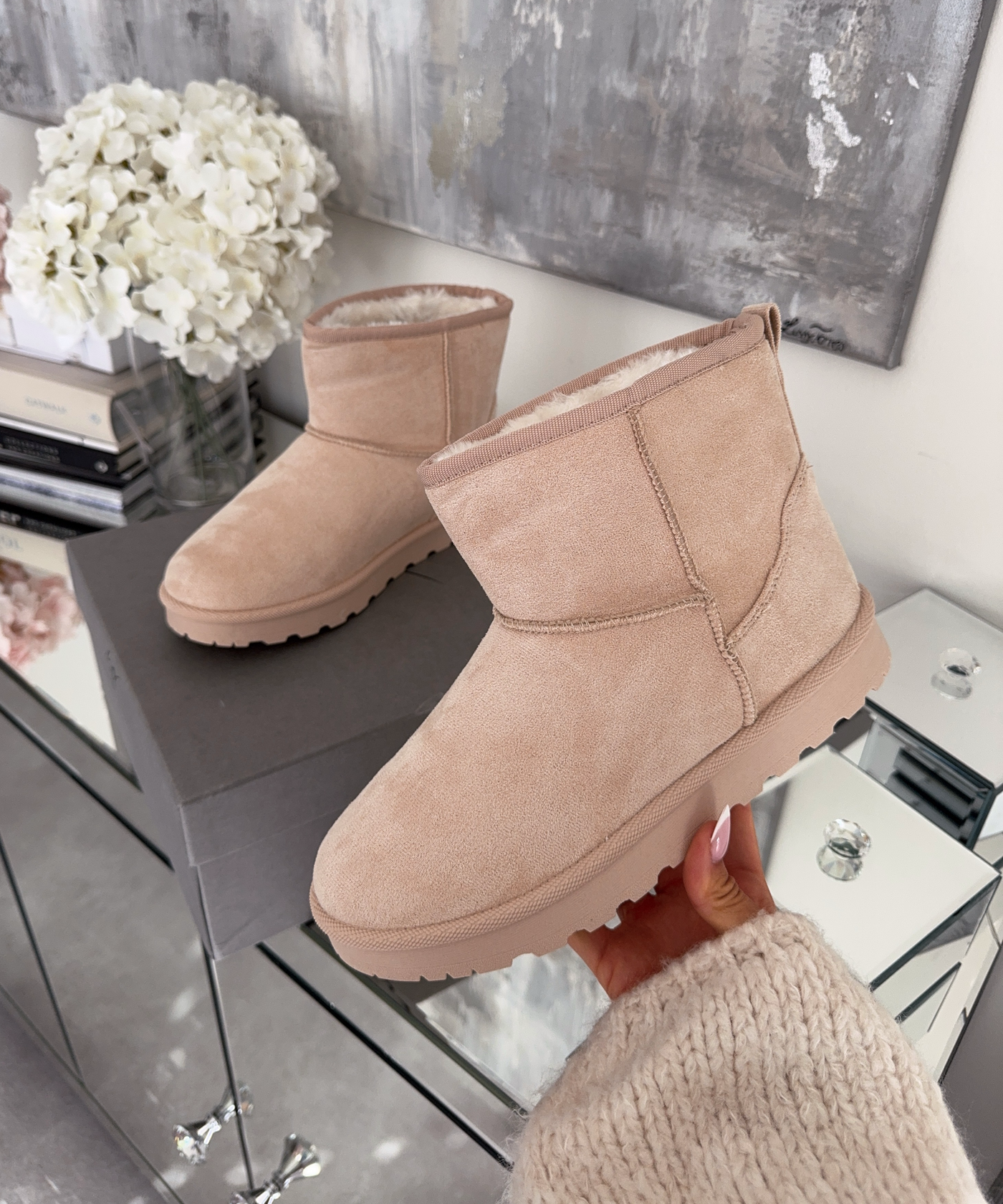 Gefütterte Boots Sana Hoch Beige Ladypolitan ♡