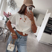 Oversize T-Shirt Hanna Herz Weiß