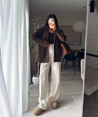 Wollfilz Look Blazer Sara Dunkelbraun