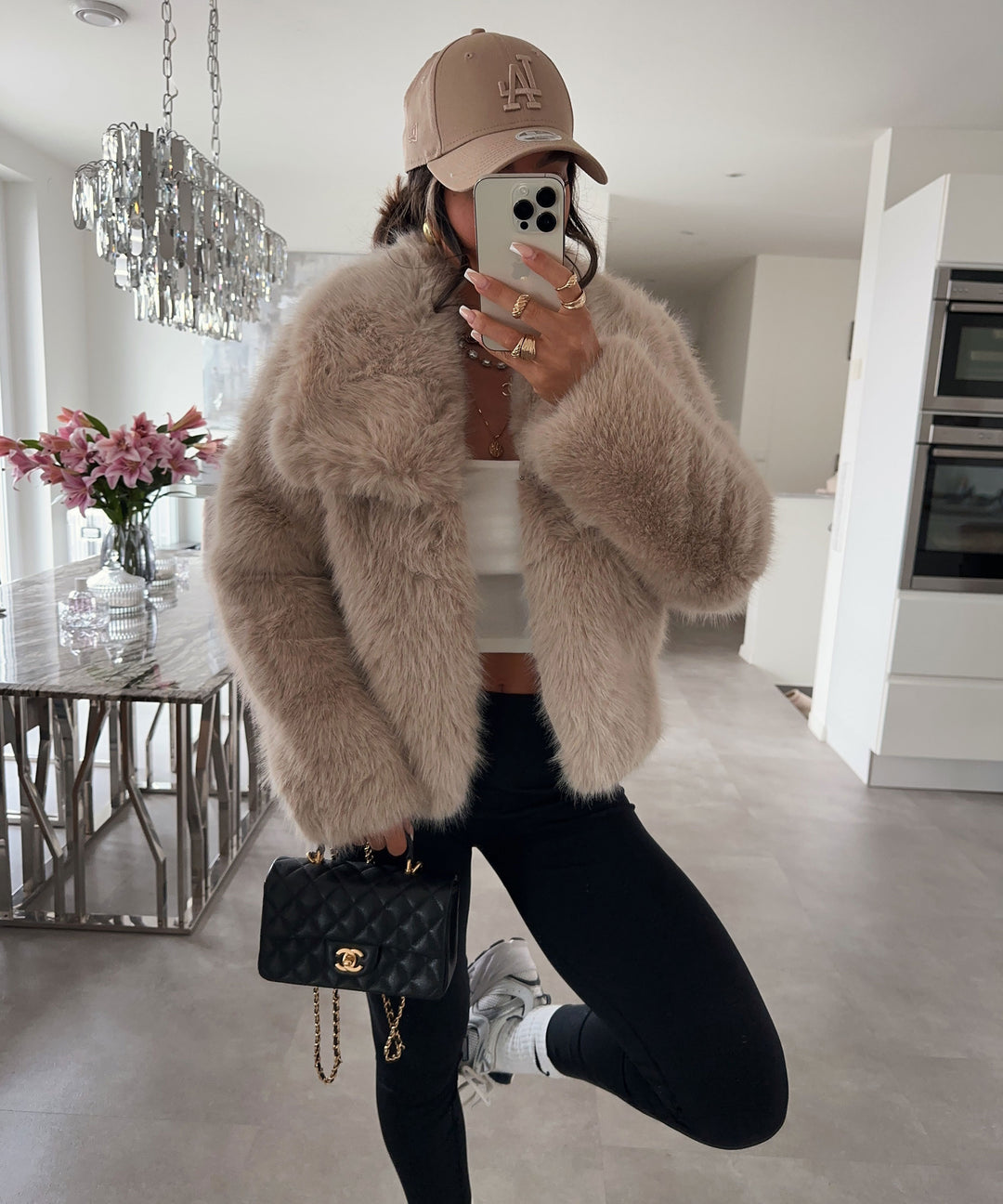 Felljacke Amara Beige