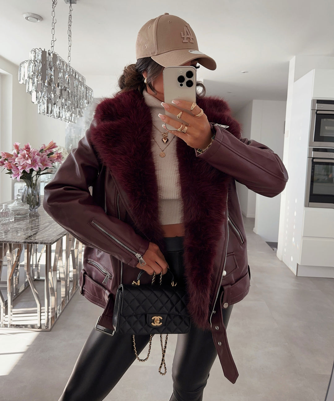 Damenbekleidung Lederjacke Rot Only About You Only Bomberjacke