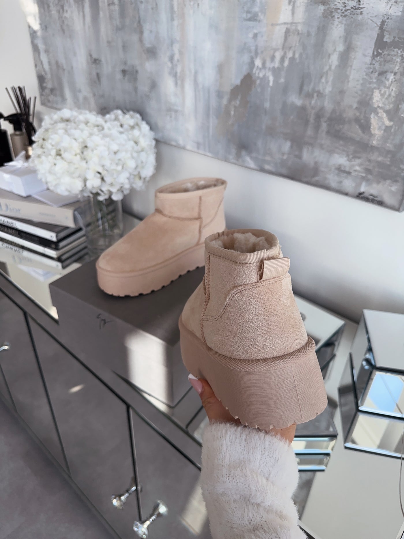Gefütterte Plateau Boots Nina Beige  Ladypolitan ♡   