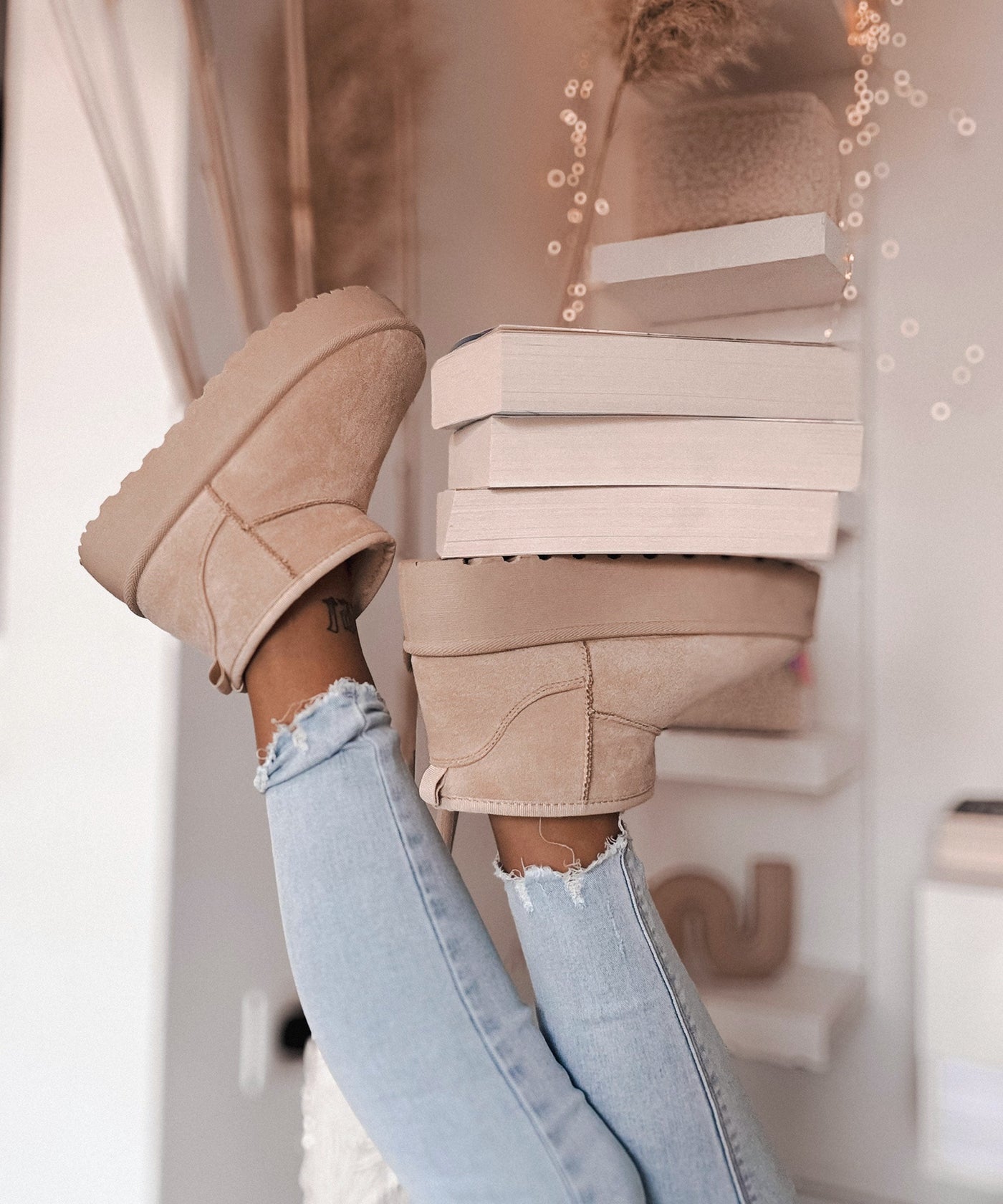 Gefütterte Plateau Boots Nina Beige  Ladypolitan ♡   