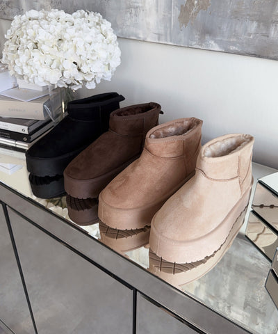 Gefütterte Plateau Boots Nina Schwarz  Ladypolitan ♡   