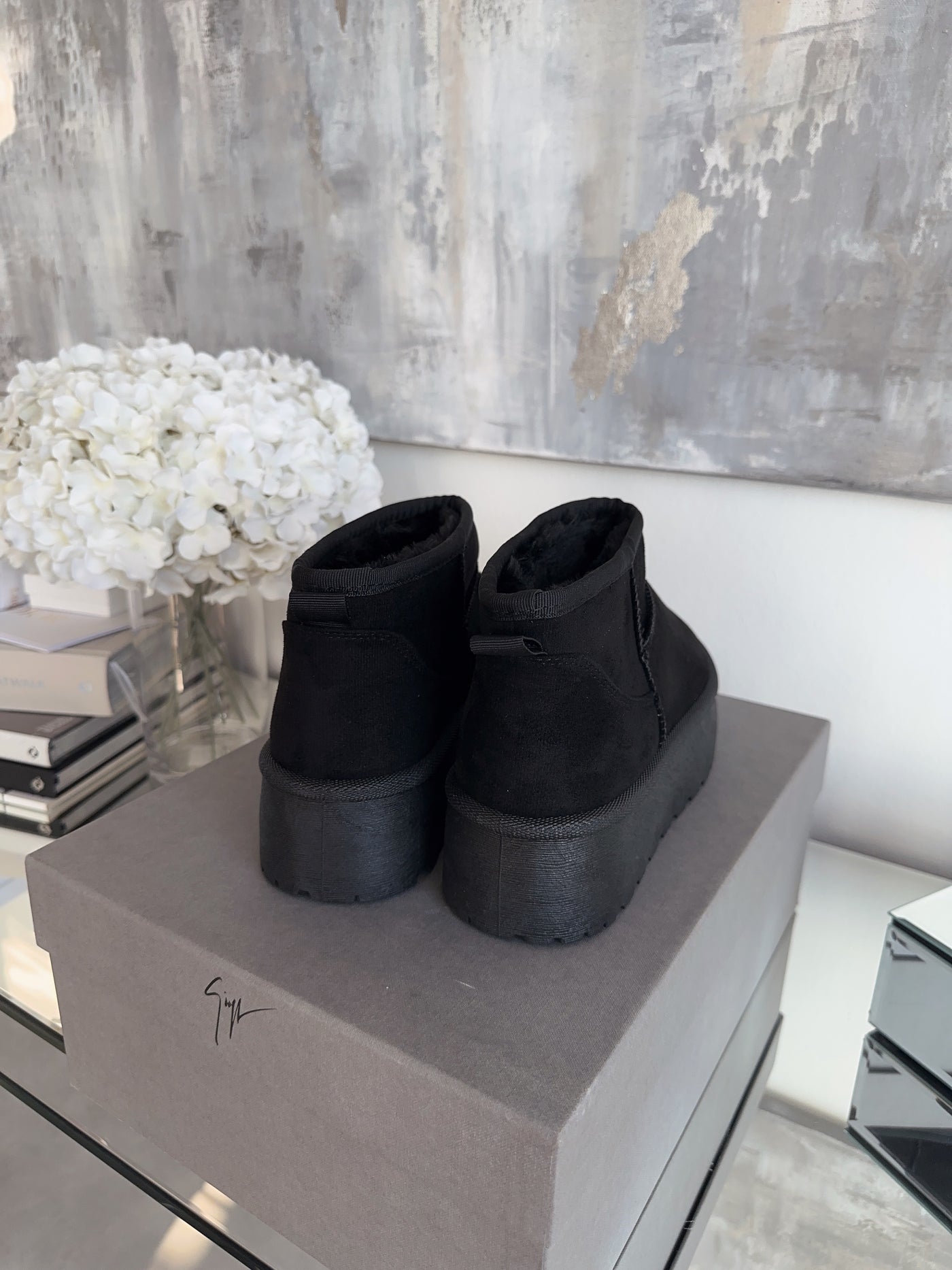 Gefütterte Plateau Boots Nina Schwarz  Ladypolitan ♡   