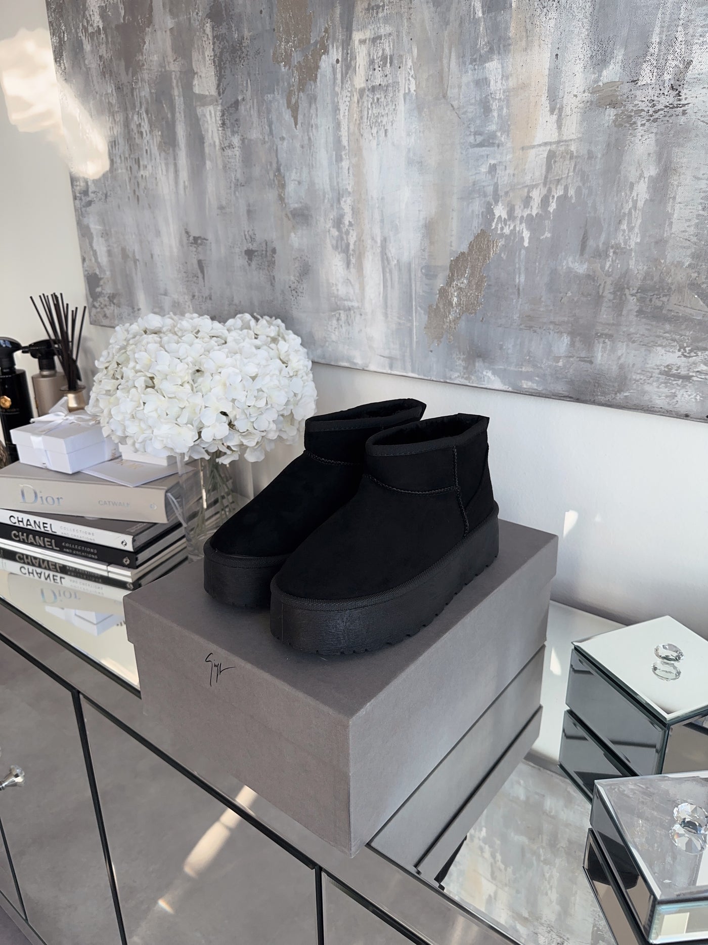 Gefütterte Plateau Boots Nina Schwarz  Ladypolitan ♡   