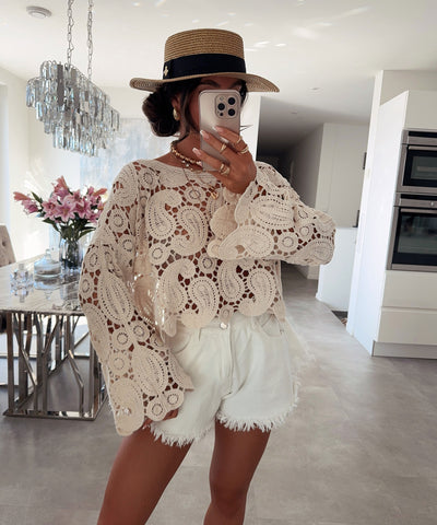 Häckeloberteil Tria Beige Ladypolitan ♡