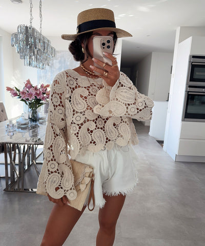 Häckeloberteil Tria Beige Ladypolitan ♡