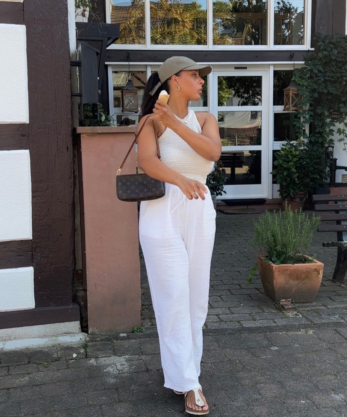 Musselin Hose Abril Weiß Ladypolitan ♡