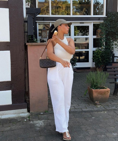 Musselin Hose Abril Weiß Ladypolitan ♡