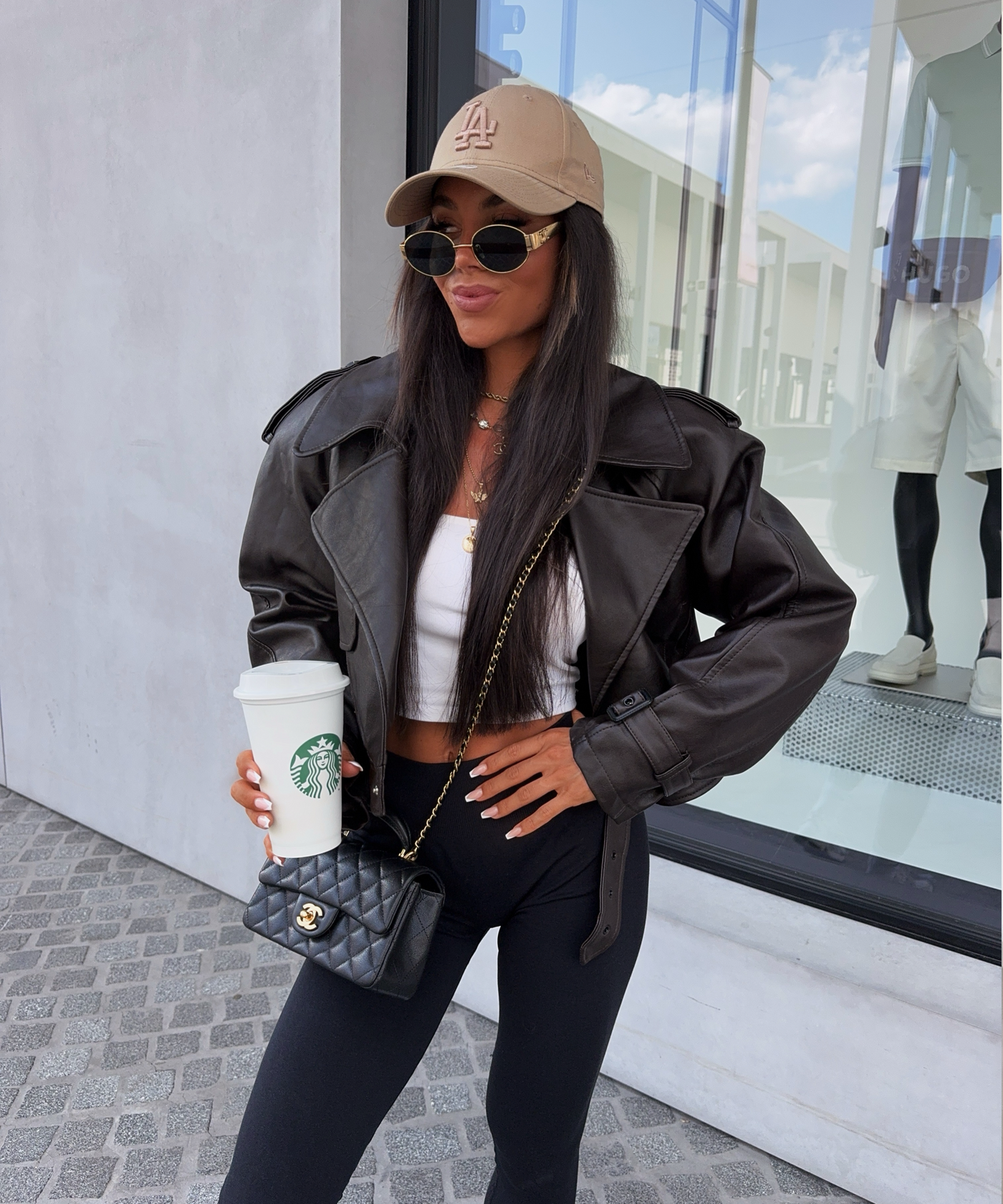 Lederjacke Farina Dunkelbraun