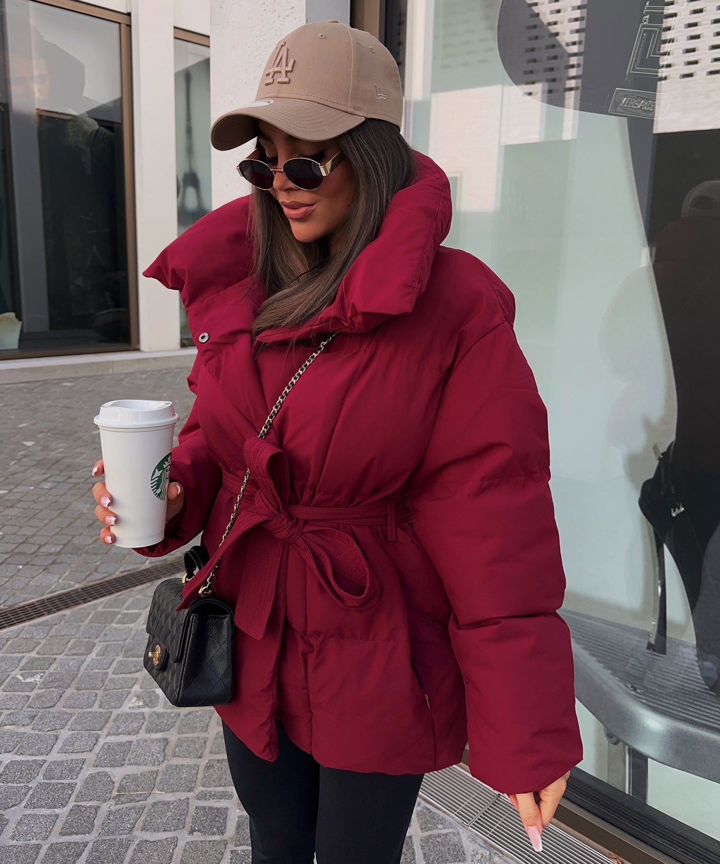 Jacke Kyleih Kurz Bordeaux Rot - Main Image