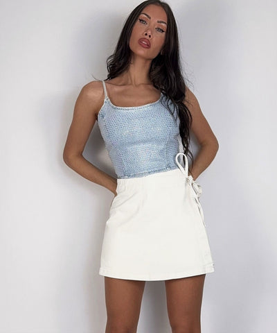 Jeans Hosenrock Palesa Weiß Ladypolitan ♡