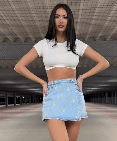 Jeans Hosenrock Zitrone Hellblau Ladypolitan ♡