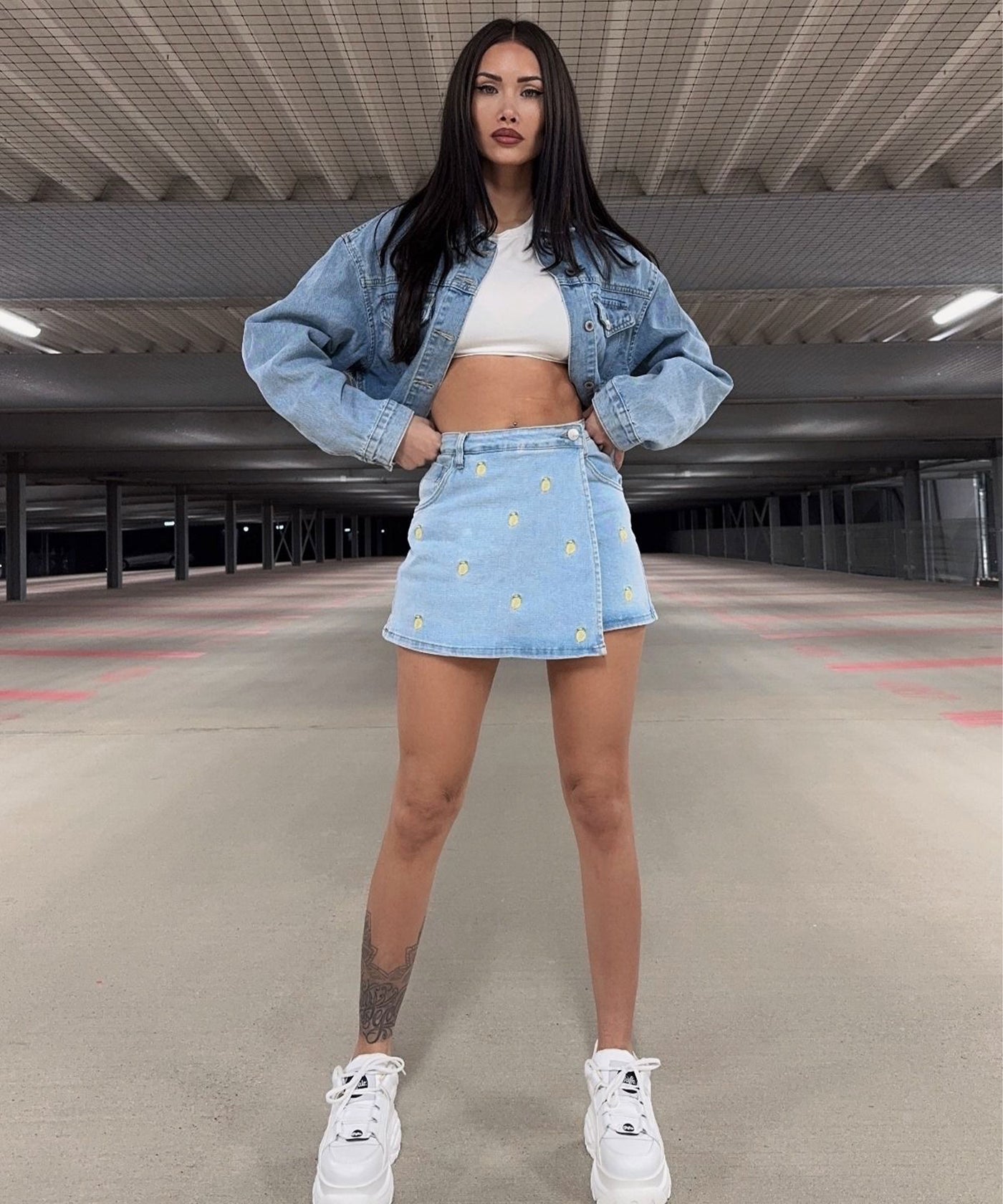 Jeans Hosenrock Zitrone Hellblau Ladypolitan ♡