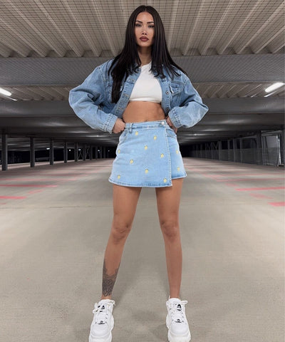 Jeans Hosenrock Zitrone Hellblau Ladypolitan ♡