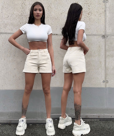 Jeans Shorts Lilani Creme Ladypolitan ♡