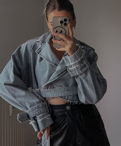 Jeans Trenchjacke Cia Blau Ladypolitan ♡