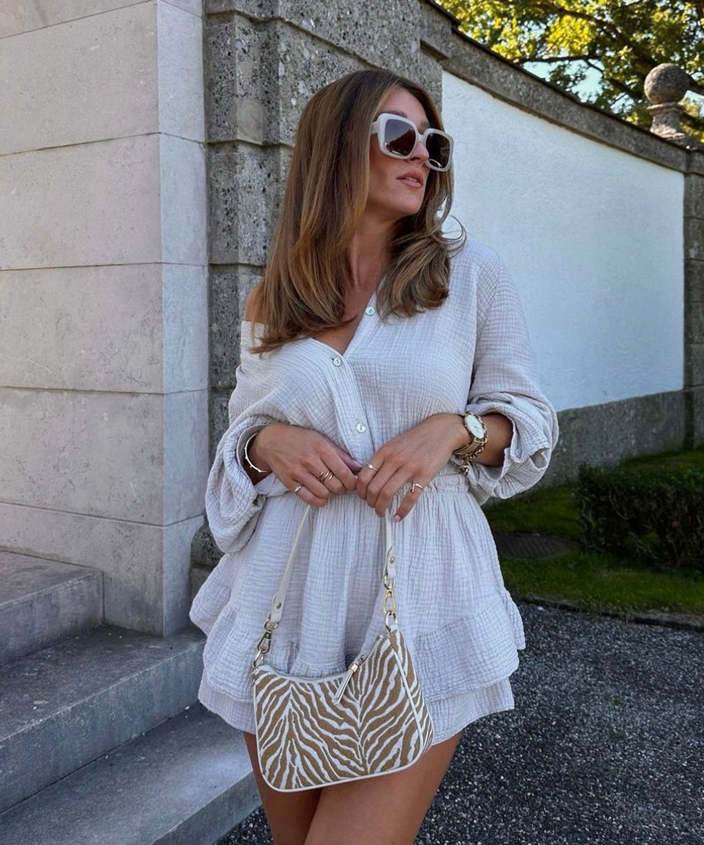 Musselin Jumpsuit Juana Weiß Ladypolitan ♡
