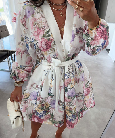 Kleid Loua Blume Weiß Ladypolitan ♡