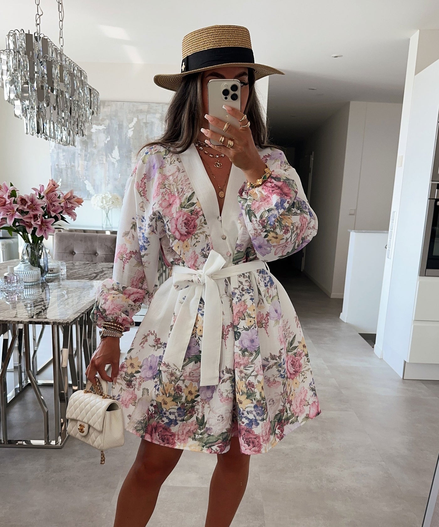 Kleid Loua Blume Weiß Ladypolitan ♡