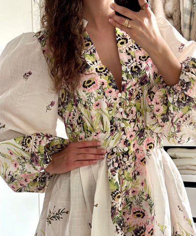 Kleid Milana Blume Hellgrün Ladypolitan ♡