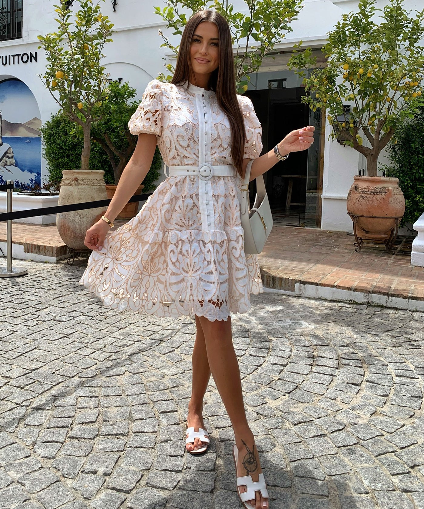 Kleid Nore Weiß Beige Ladypolitan ♡