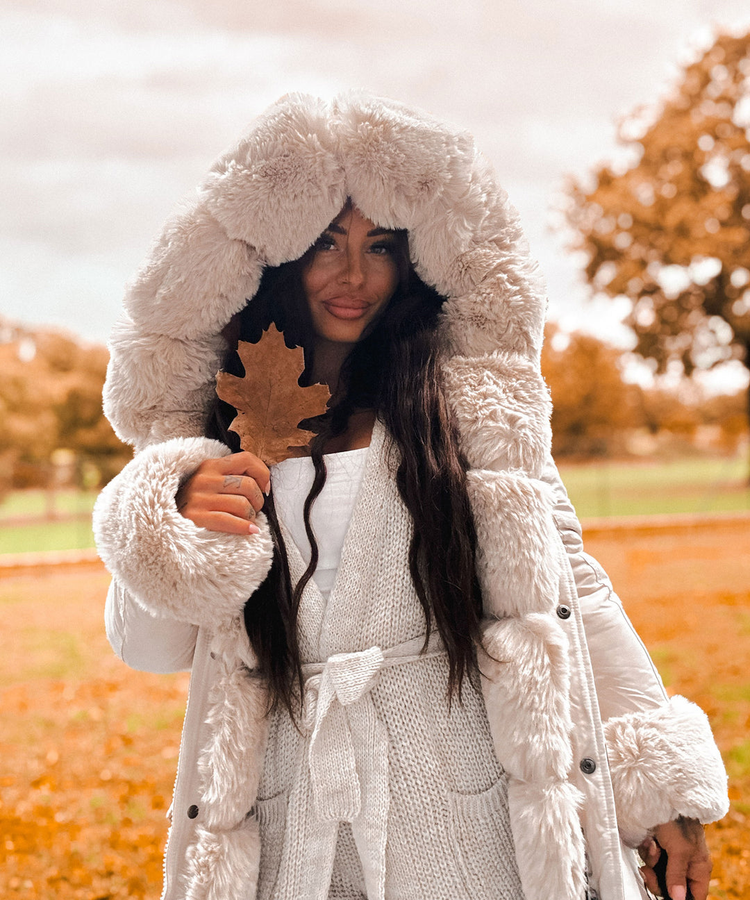 Kunstpelzjacke Glamour Beige