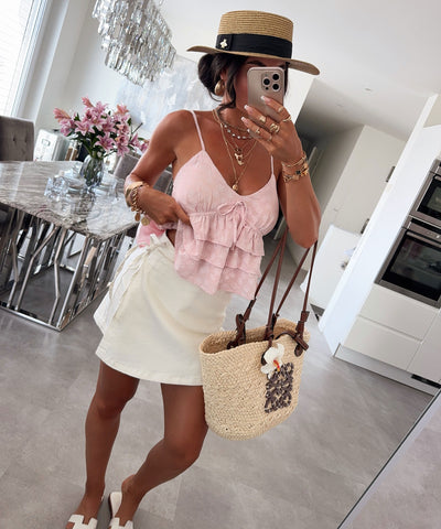 Leinen Top Nilia Rosa Ladypolitan ♡