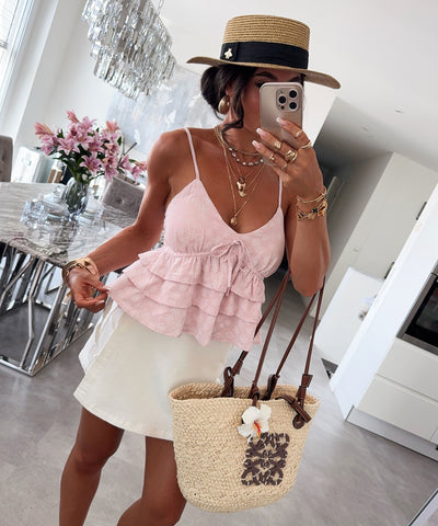 Leinen Top Nilia Rosa Ladypolitan ♡