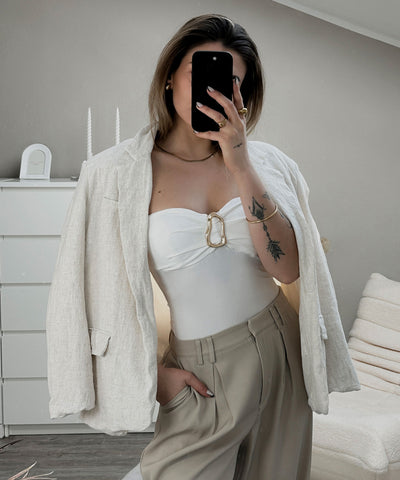 Leinenblazer Elanda Beige Ladypolitan ♡
