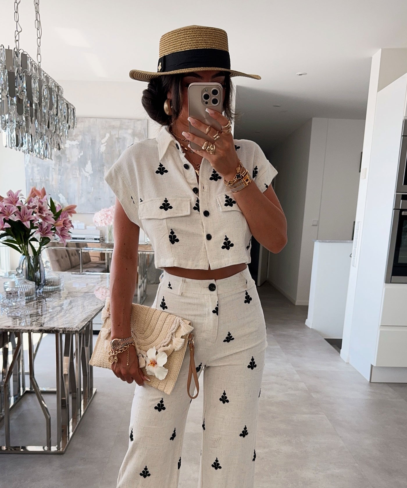 Leinenbluse Fiona Cremeweiß Ladypolitan ♡