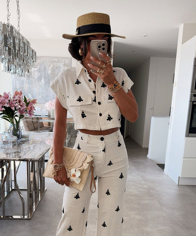 Leinenbluse Fiona Cremeweiß Ladypolitan ♡