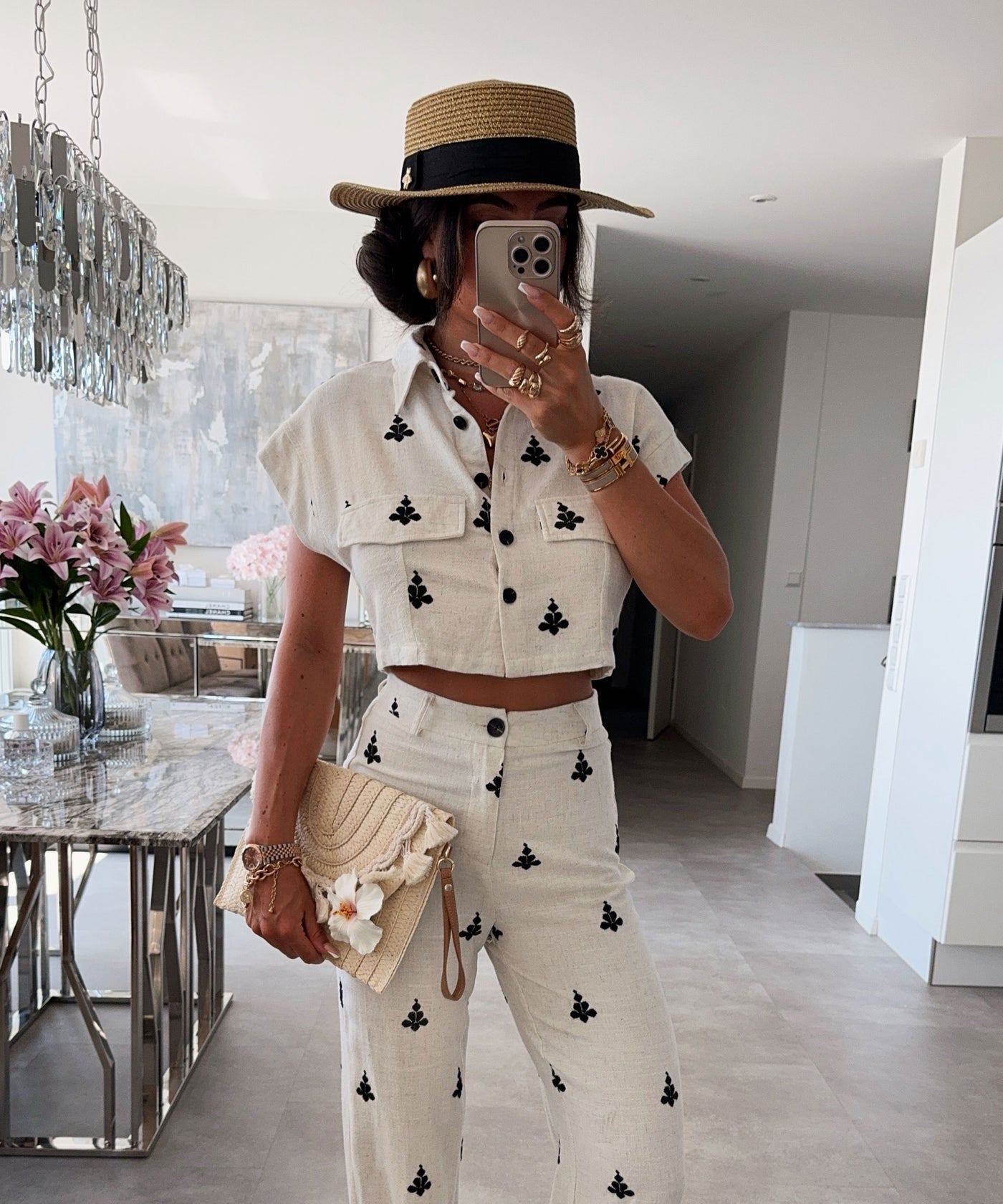 Leinenbluse Fiona Cremeweiß Ladypolitan ♡