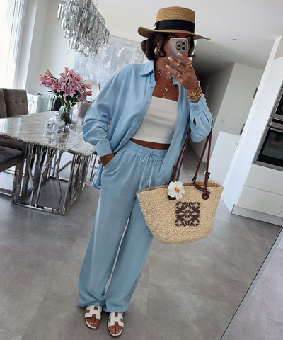 Leinenhose Nell Hellblau Ladypolitan ♡