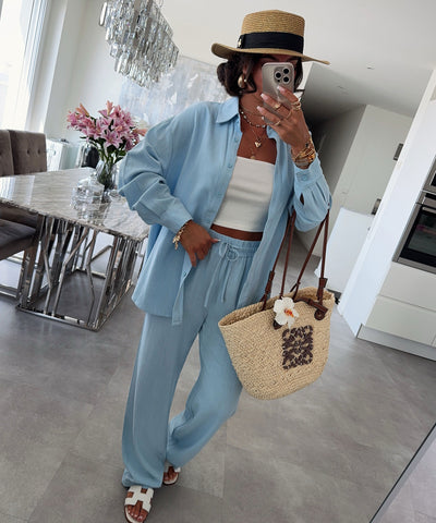 Leinenhose Nell Hellblau Ladypolitan ♡