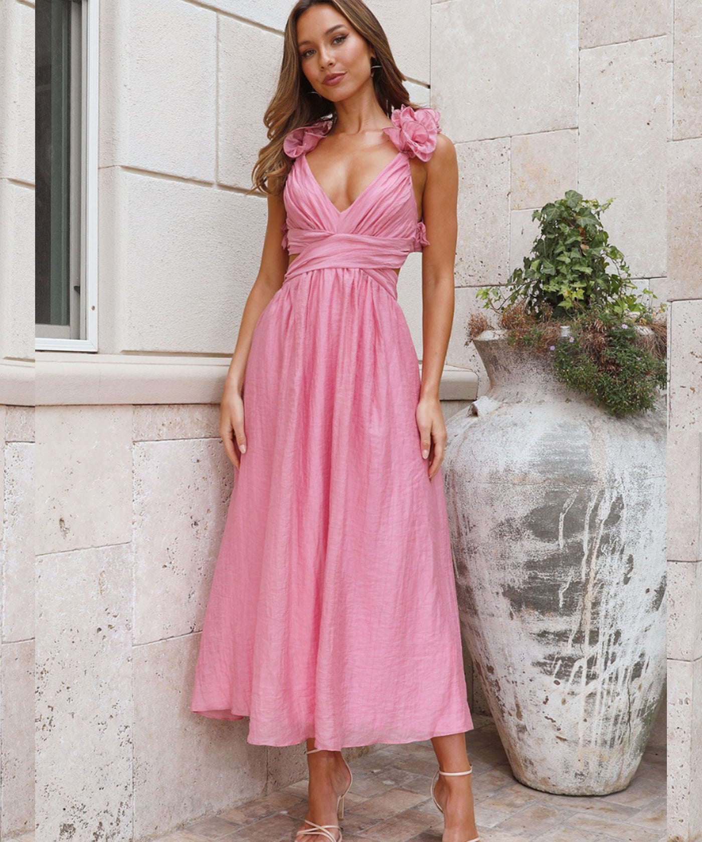 Maxi Kleid Zalya Rosa Ladypolitan ♡
