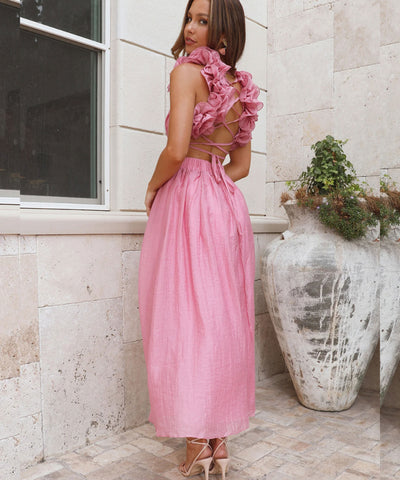 Maxi Kleid Zalya Rosa Ladypolitan ♡