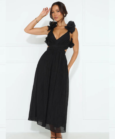 Maxi Kleid Zalya Schwarz Ladypolitan ♡
