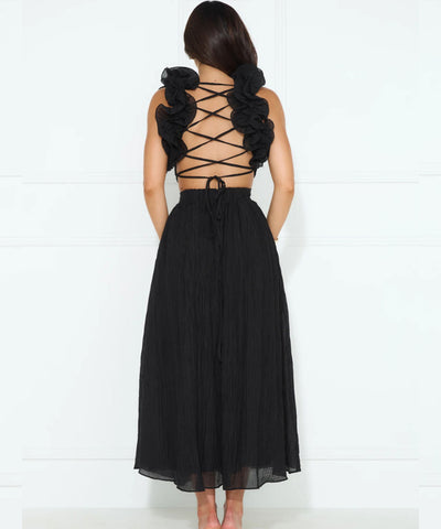 Maxi Kleid Zalya Schwarz Ladypolitan ♡
