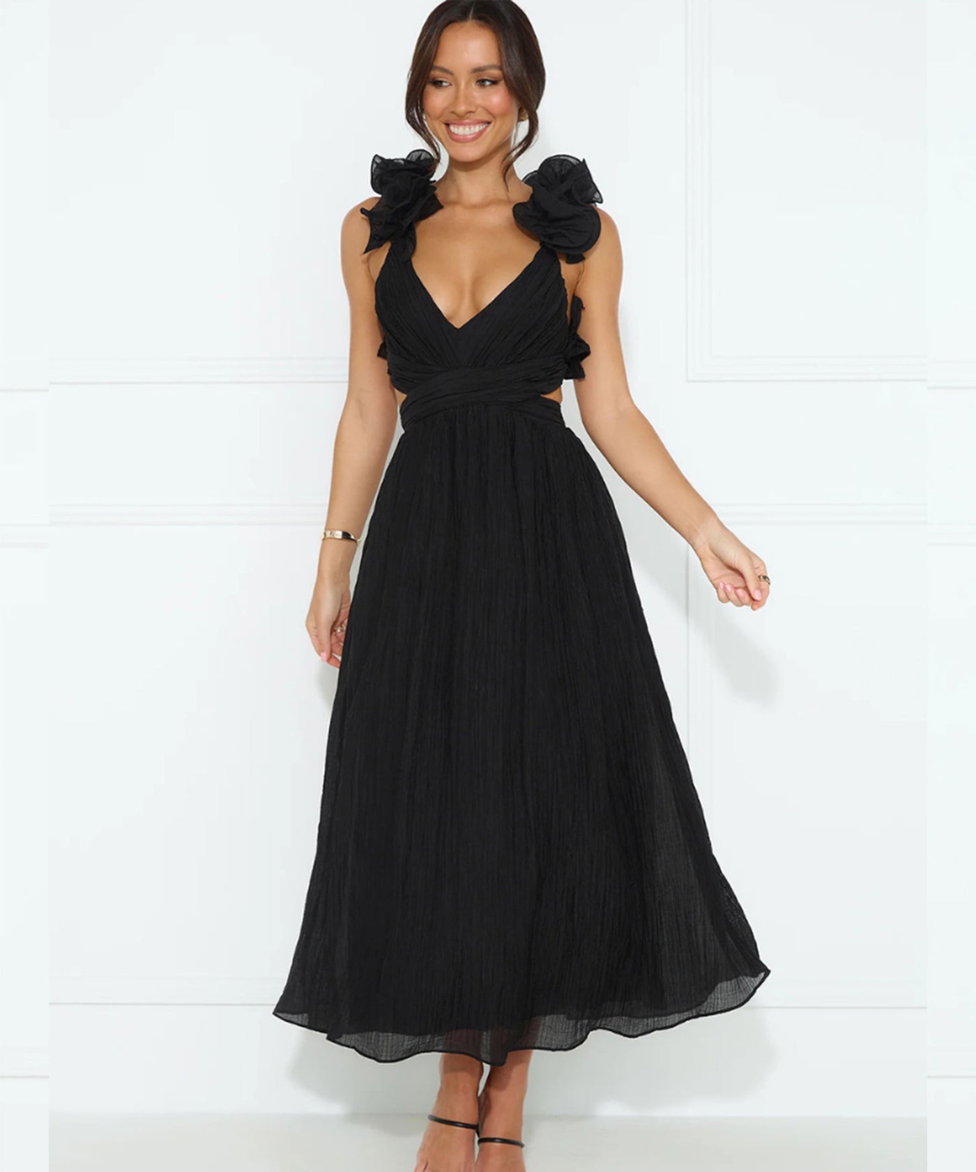 Maxi Kleid Zalya Schwarz Ladypolitan ♡