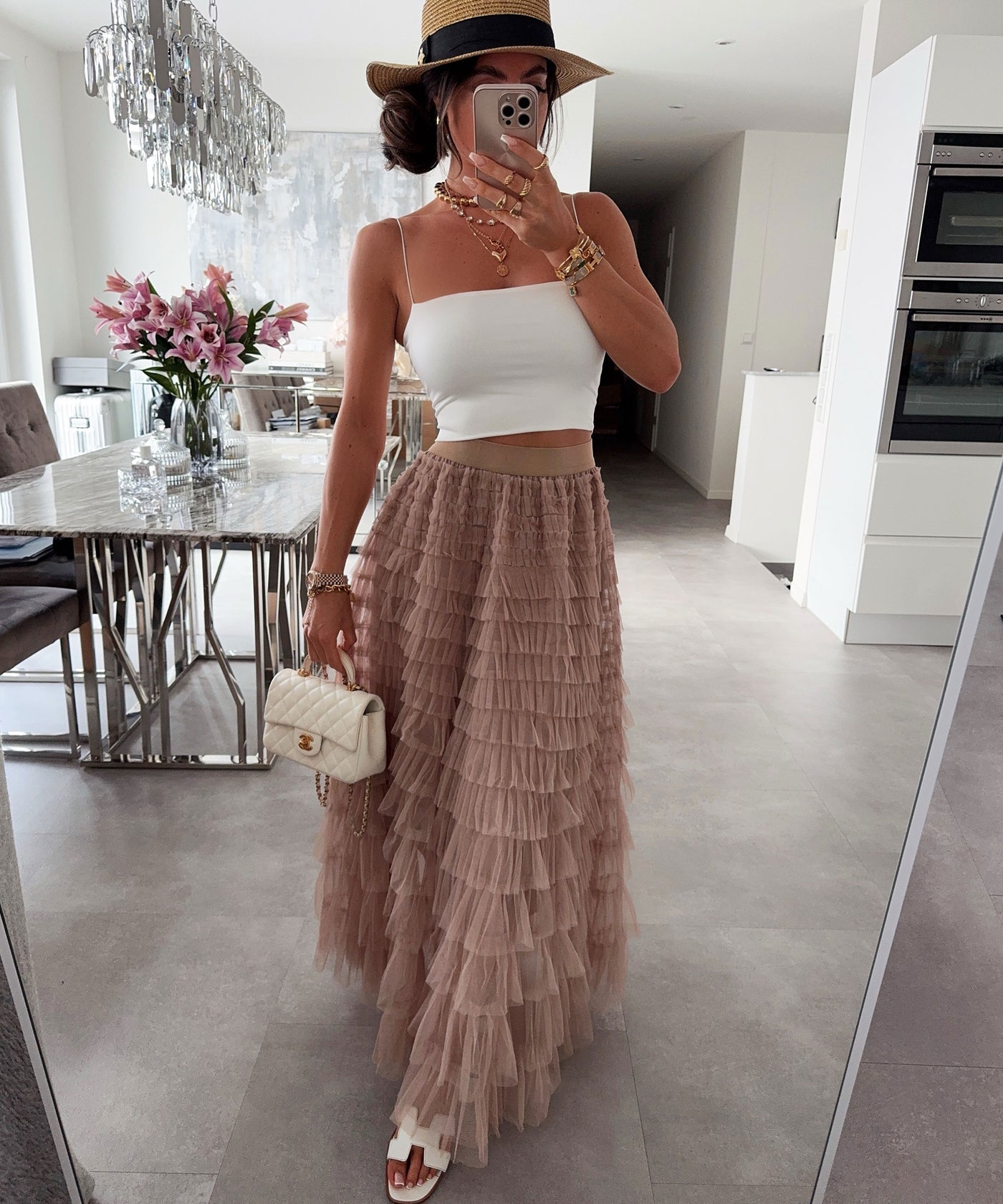 Maxi Rock Ylvie Camel Ladypolitan ♡